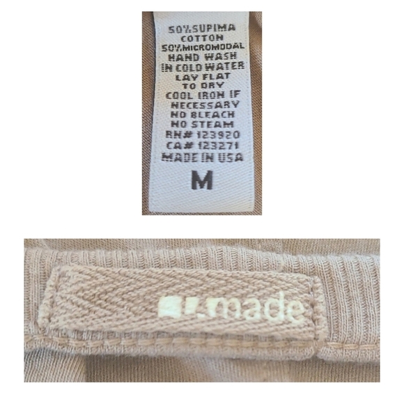 LA Made Open-Back Cotton and Micromodal Blend Longsleeve Top in Beige, S… - Picture 3 of 5